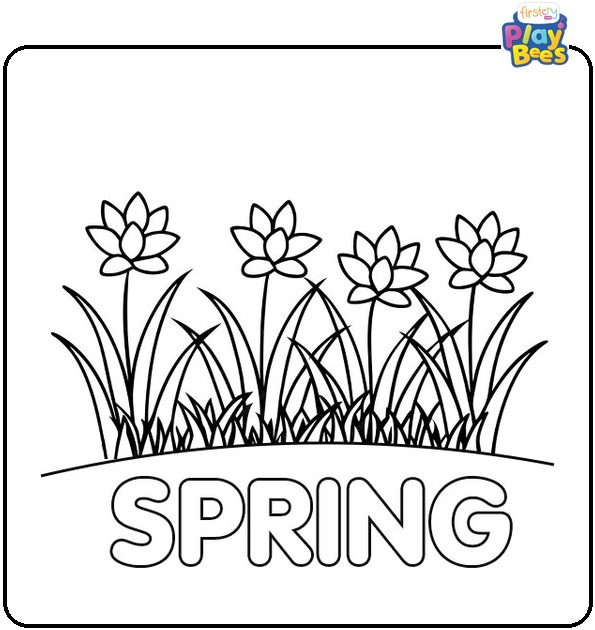 Easy Spring Coloring Page
