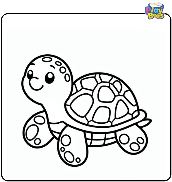 Easy Turtle Coloring Page