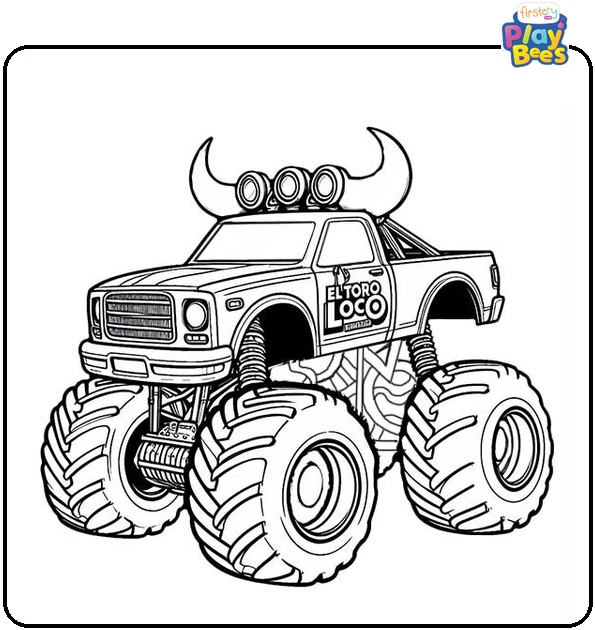El Toro Loco Monster Truck Coloring Page El Toro Loco Monster Truck Coloring Page