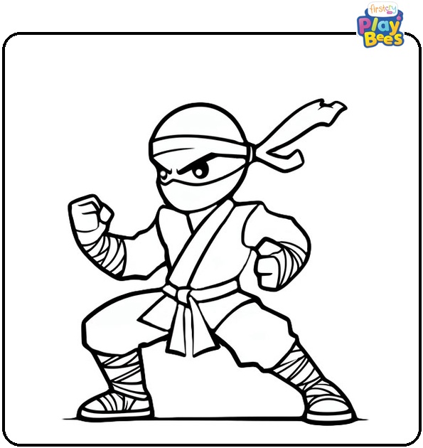 Fighting Ninja Coloring Page Fighting Ninja Coloring Page