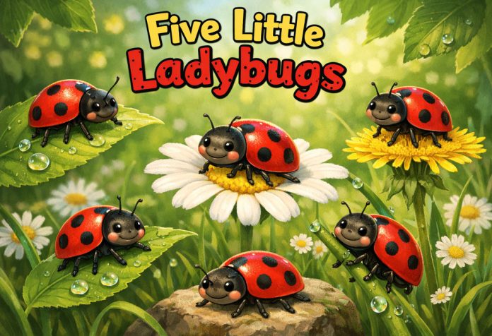 Five Little Ladybugs Nursery Rhyme With Lyrics