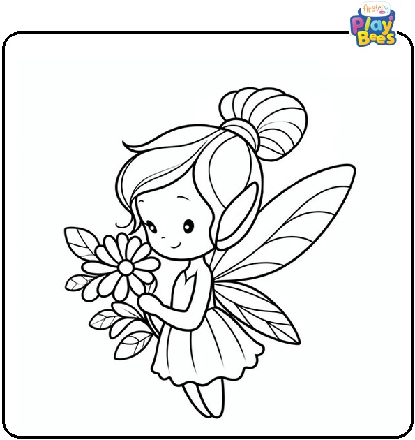 Flower Fairy Coloring Page Flower Fairy Coloring Page