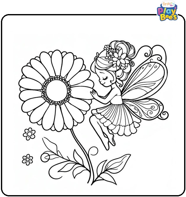 Flower Fairy Coloring Page