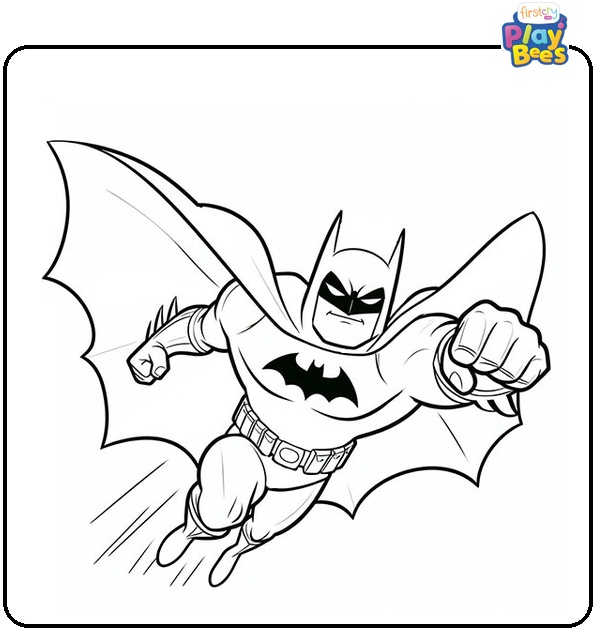 Flying Batman Coloring Page Flying Batman Coloring Page
