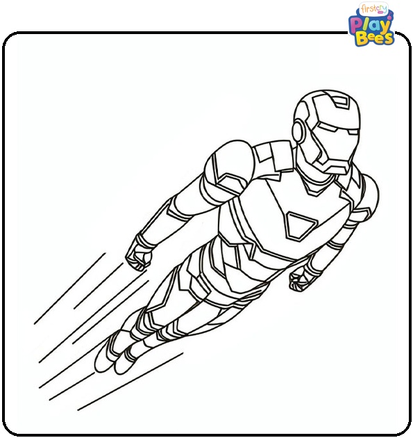 Flying Iron Man Coloring Page Flying Iron Man Coloring Page