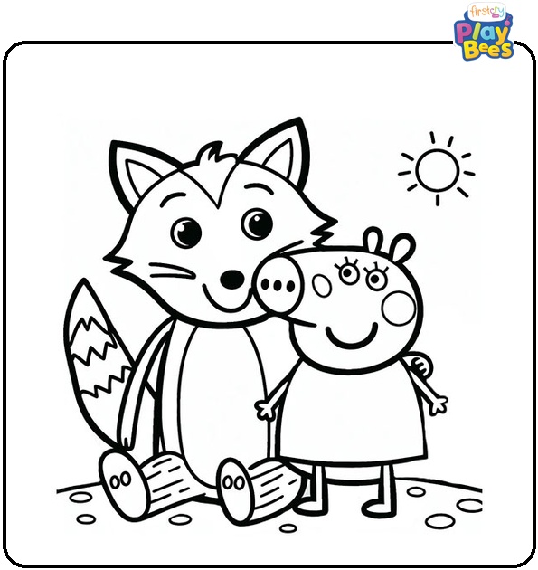 Freddy Fox and Peppa Pig Coloring Page Freddy Fox and Peppa Pig Coloring Page