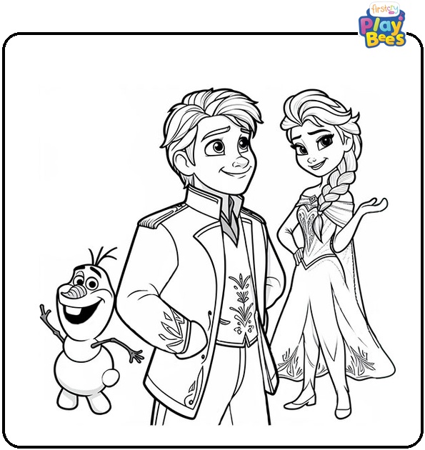 Frozen Characters Coloring Page