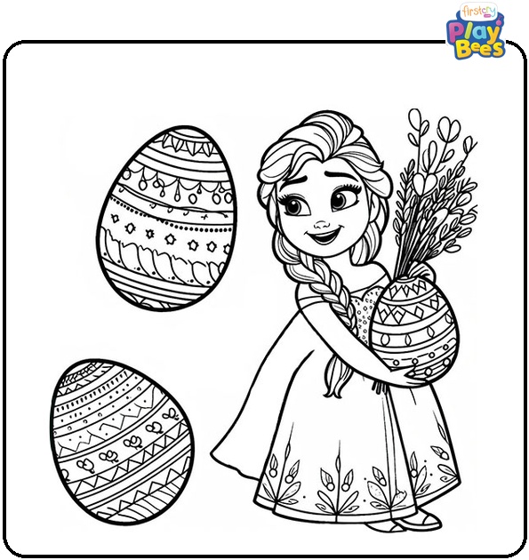 Frozen Easter Coloring Page