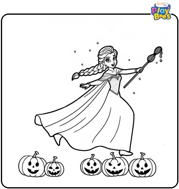 Frozen Halloween Coloring Page Frozen Halloween Coloring Page