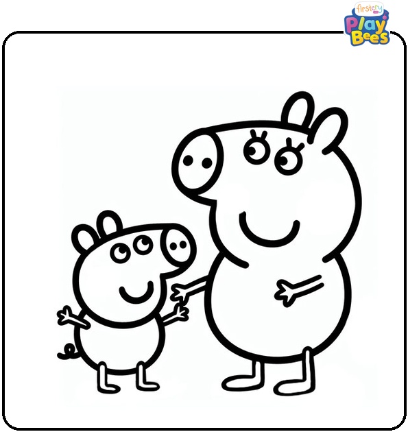 George Pig and Peppa Pig Coloring Page George Pig and Peppa Pig Coloring Page