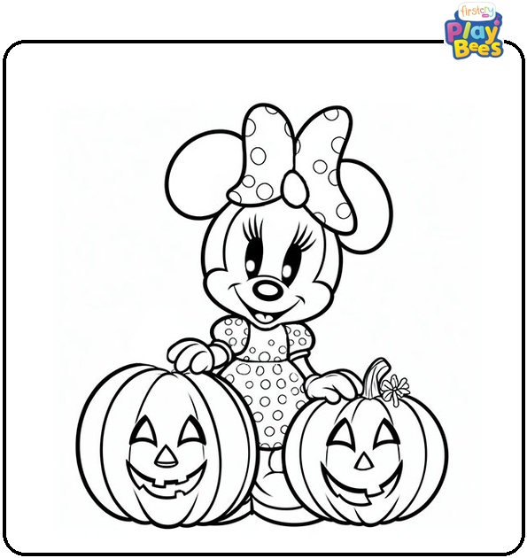 Halloween Minnie Mouse Coloring Page Halloween Minnie Mouse Coloring Page