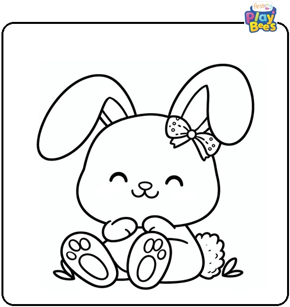 Happy Easter Bunny Coloring Page