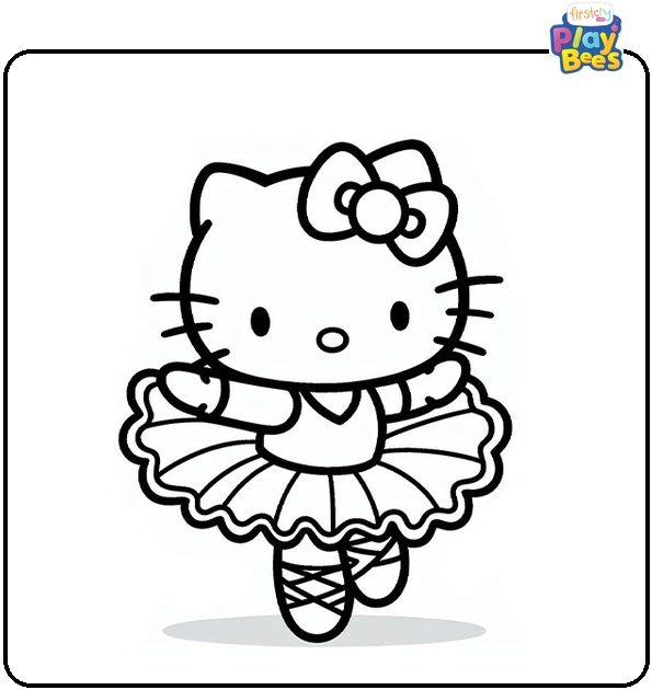 Hello Kitty Ballerina Coloring Page