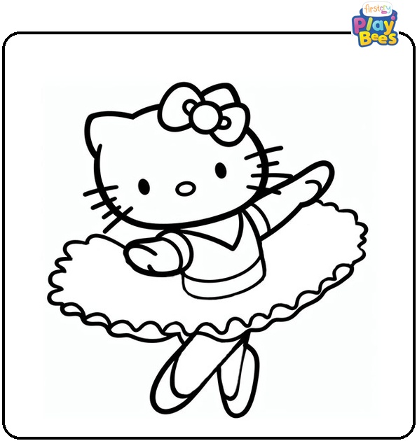 Hello Kitty Ballet Coloring Page
