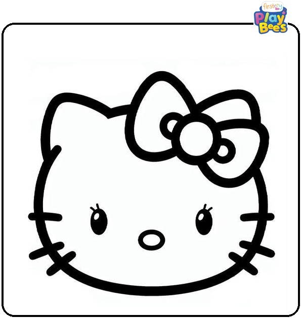 Hello Kitty Face Coloring Page 