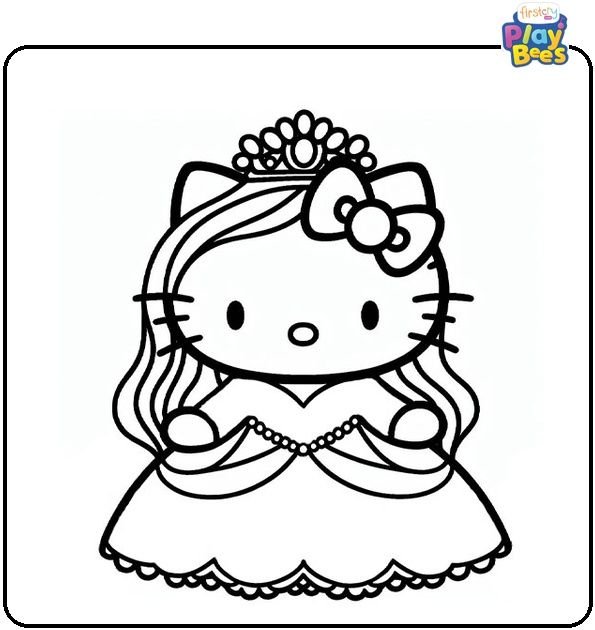 Hello Kitty Princess Coloring Page