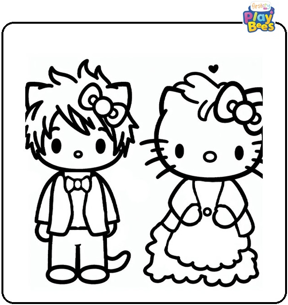  Hello Kitty and Dear Daniel Coloring Page