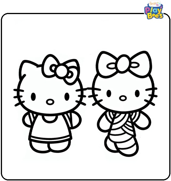 Hello Kitty and Friends Coloring Page