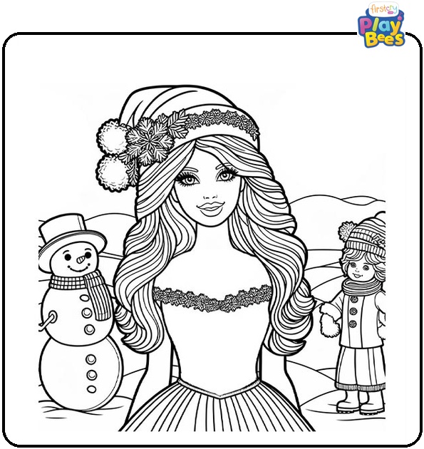 Holiday Barbie Coloring Page