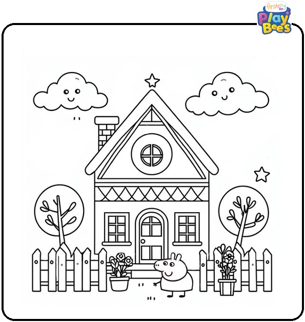 House of Peppa Pig Coloring Page House of Peppa Pig Coloring Page