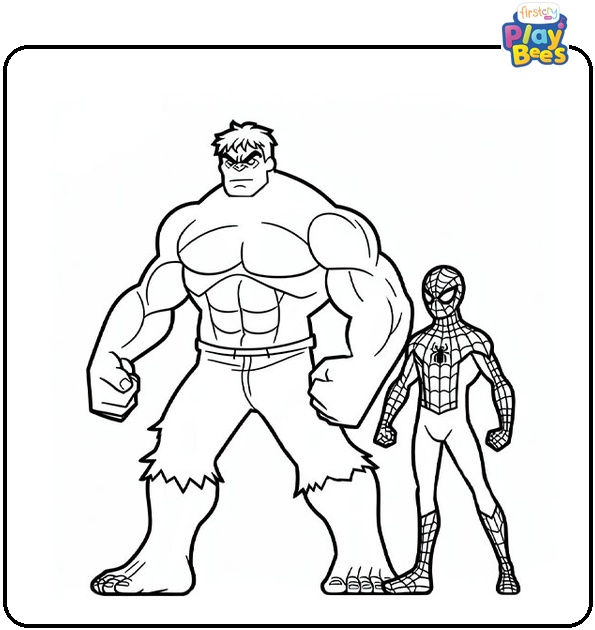 Hulk and Spiderman Coloring Page Hulk and Spiderman Coloring Page