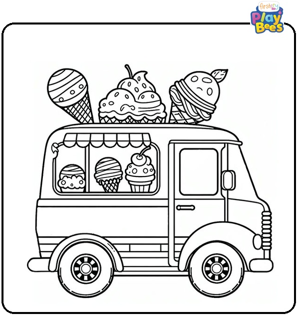 Ice Cream Truck Coloring Page