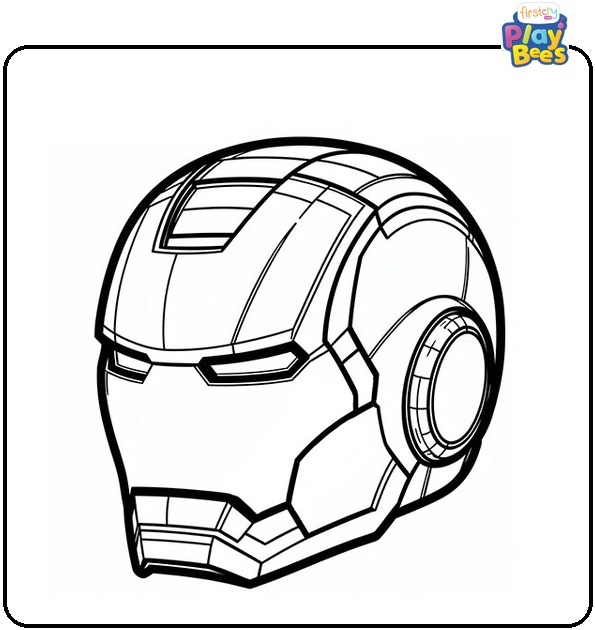Iron Man Helmet Coloring Page Iron Man Helmet Coloring Page