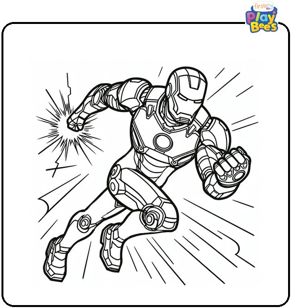 Iron Man Superhero Coloring Page