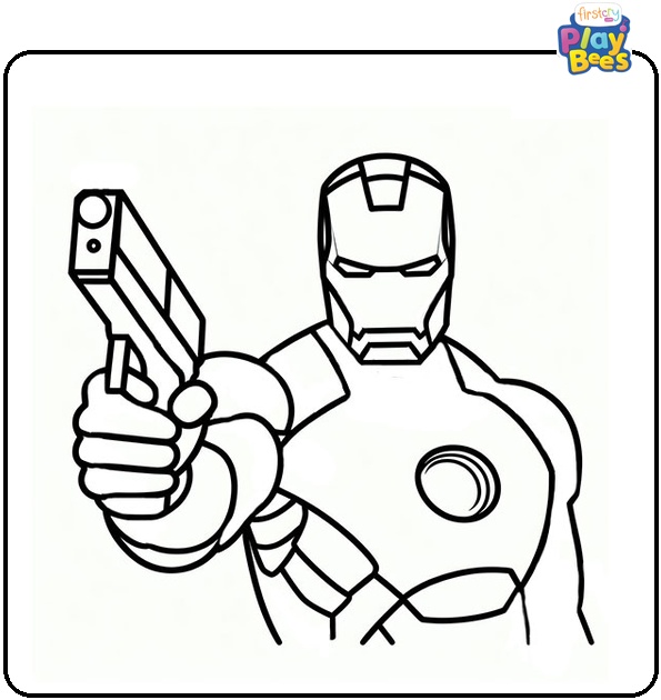 Iron Man With Gun Coloring Page Iron Man With Gun Coloring Page