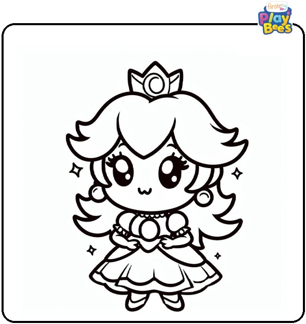 Kawaii Princess Peach in Super Mario Bros