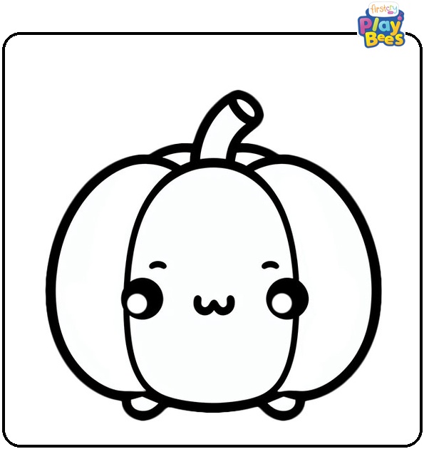 Kawaii Pumpkin Coloring Page