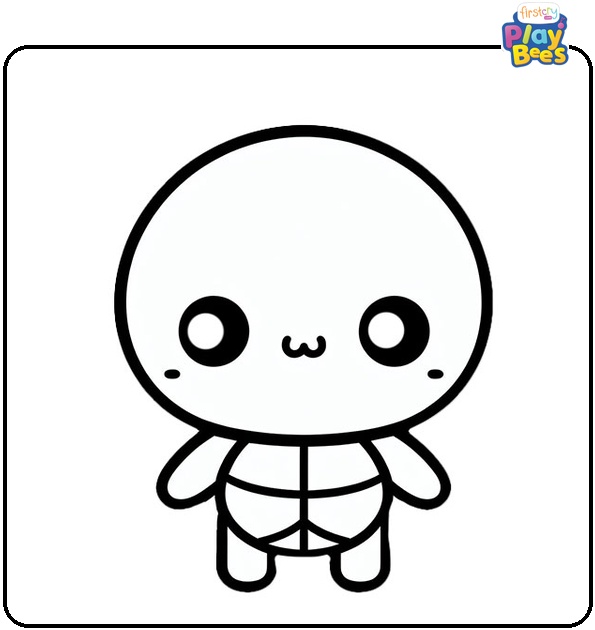 Kawaii Turtle Coloring Page