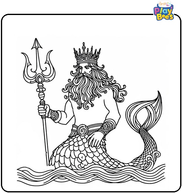 King Triton Coloring Page
