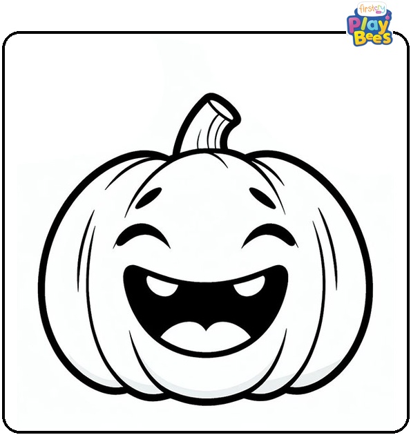 Laughing Pumpkin Coloring Page