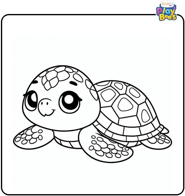 Lazy Turtle Coloring Page
