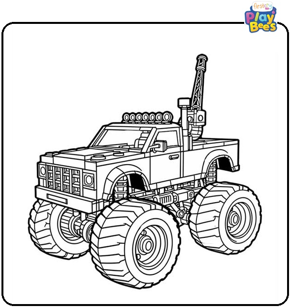 Lego Monster Truck Coloring Page Lego Monster Truck Coloring Page