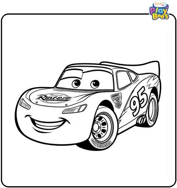 Lightning McQueen Side View Coloring Page