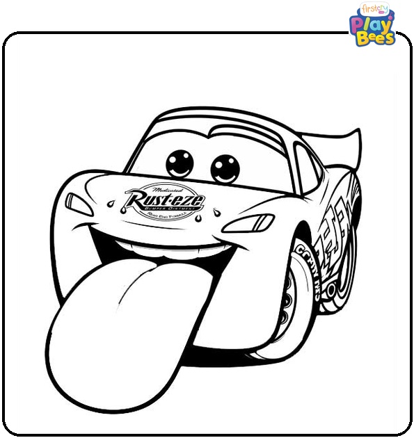 Lightning McQueen Tongue Coloring Page