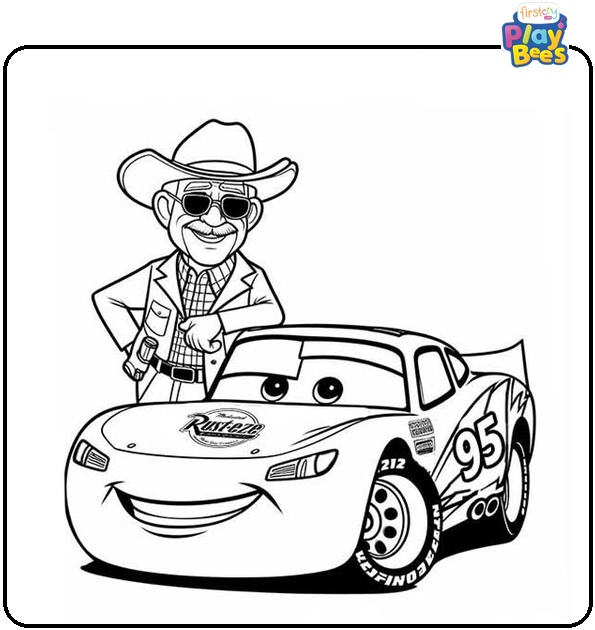Lightning McQueen and Doc Hudson Coloring Page