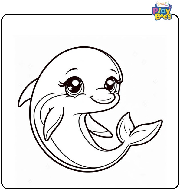 Lisa Frank Dolphin Coloring Page