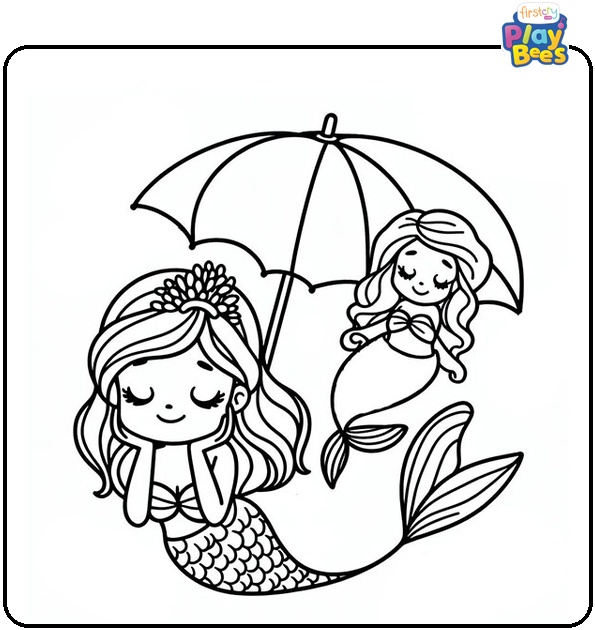 Little Mermaid Daydream Coloring Page