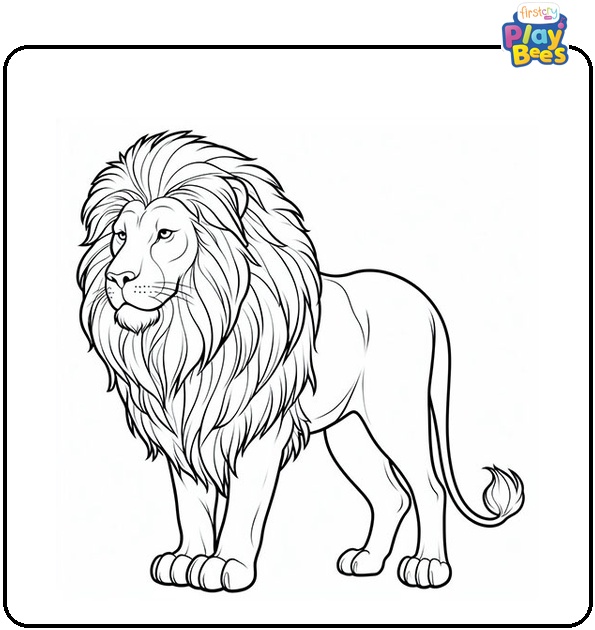 Majestic Male Lion Coloring Page