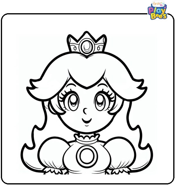 Mario Princess Peach Coloring Page
