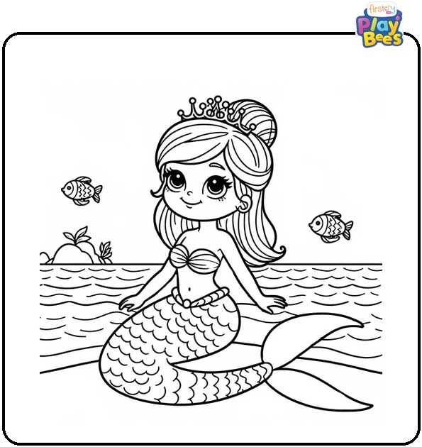 Mermaid Princess Coloring Page
