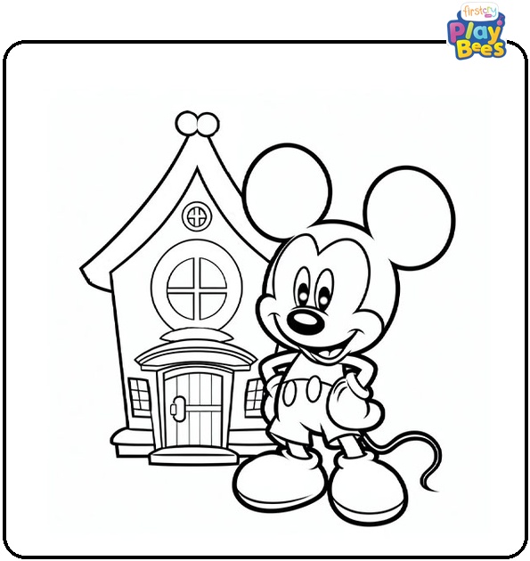 Mickey Clubhouse Coloring Page Mickey Clubhouse Coloring Page
