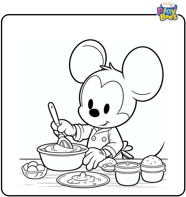 Mickey Is Cooking Coloring Page Mickey Is Cooking Coloring Page