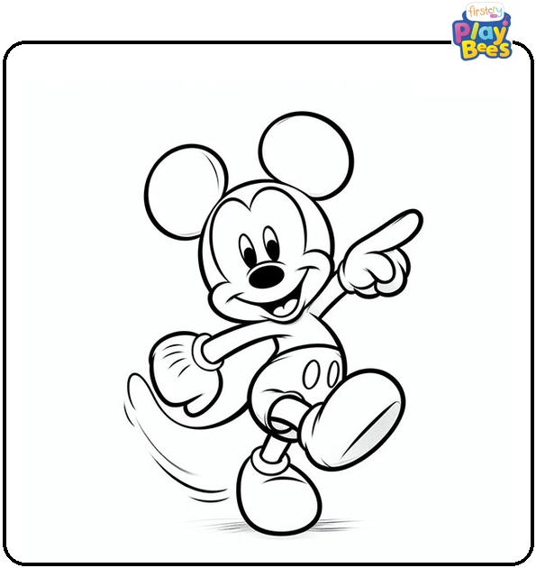 Mickey Mouse Dancing Coloring Page Mickey Mouse Dancing Coloring Page