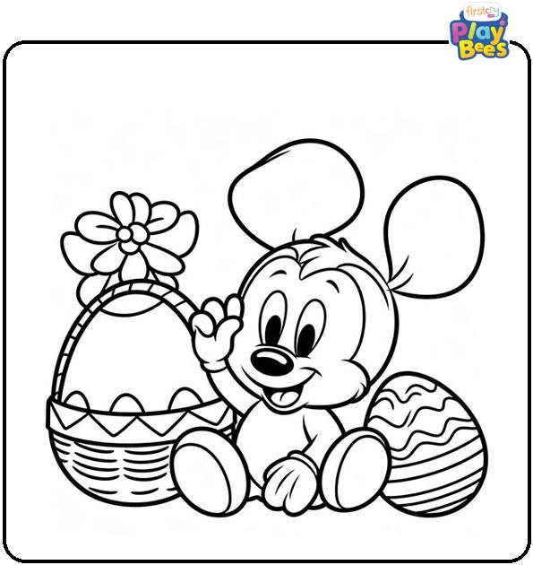 Mickey Mouse Easter Coloring Page Mickey Mouse Easter Coloring Page