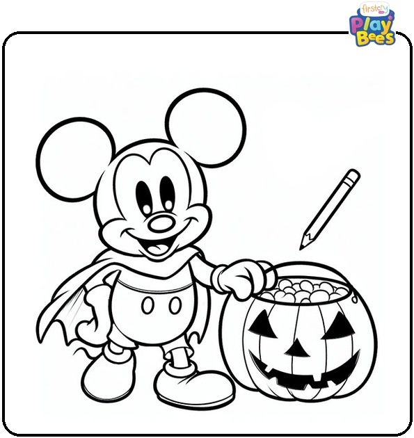 Mickey Mouse Halloween Coloring Page Mickey Mouse Halloween Coloring Page