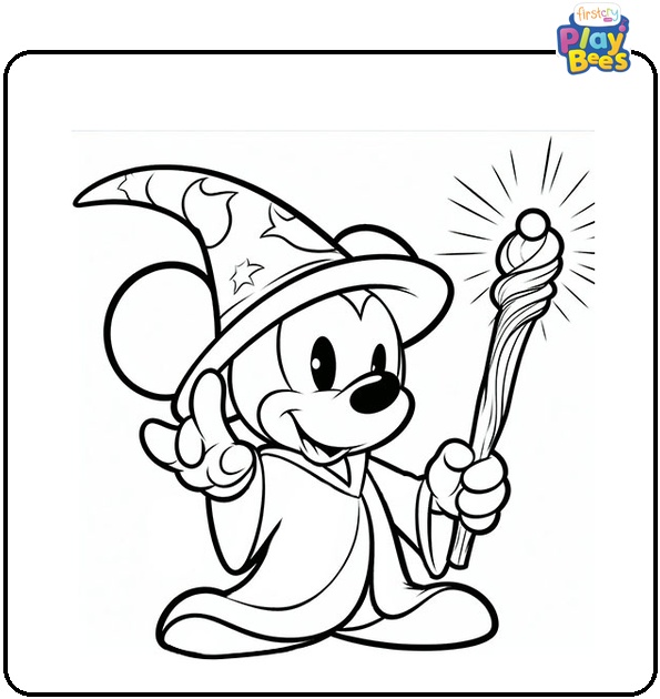 Mickey Mouse Wizard Coloring Page Mickey Mouse Wizard Coloring Page